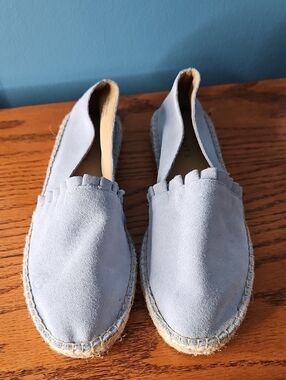 Talbots Light Blue Suede Leather Espadrille Slip-Ons 7 1/2 M